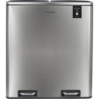 Les Collectors Cubo de basura de Reciclaje Cocina, 60L, 2x30L, acero inoxidable, 66 cm