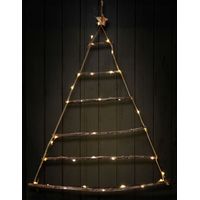 Holzbaum hängend mit Lichterkette 40 LED - Batterie betrieben