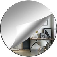 Miroir Rond 30cm Miroir Mural Grand Miroir Adhesif Mural Acrylique Miroir Rond Mural Flexible Miroir Mural Adhesif Miroir Autocollant pour Salle de Bain, Chambre, Salon