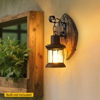 220V Vintage Industry Wall Lights Wooden Sconce Lamp Rustic Wall Sconce Light