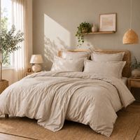 Housse de couette Percale de coton peigné 80 fils/cm²- 260 x 240 cm - Lin