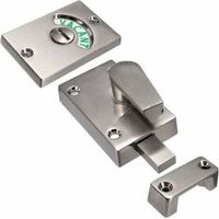 Cerradura de puerta con indicador de ocupación, cerrojo vacío/activado para baño, inodoro público (níquel satinado), 1 unidad