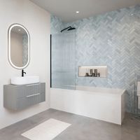 Mampara de baño recta negra AURYS Raywall