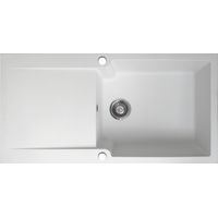 Essebagno Evier réversible 1 grande cuve 1 égouttoir Lisse résine blanc