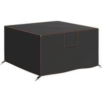 Housse de protection hivernale pour meubles de jardin 125x125x74 cm imperméable anti-UV 420D noir