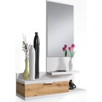 Recibidor Dhalia con espejo Roble Blanco