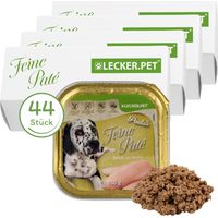 44 x 150 g de lecker.Pet® Paula's Feine Paté Riche en Poulet Nourriture humide pour chiens Nourriture complète