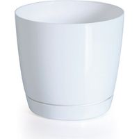 Pot de fleurs Coubi DUOP280-S449 - Blanc - Durable et Élégant - Avec Soucoupe