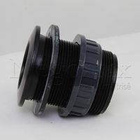 Negomix – Passe paroi mâle 1"1/2 – Raccord fileté 40-49 mm – PEHD haute densité – Pour cuves de récupération d'eau