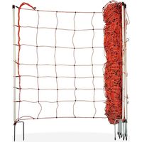 Horizont – Filet électrifiable pour moutons 50m – 14 piquets double pointe – 7 brins sous tension – Résistant aux intempéries