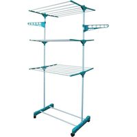 Etendoir à linge vertical XXL 3 niveaux – Roues pour mobilité – Matériaux résistants – Dimensions (750-1260)x640x1700mm – Prodiytools