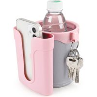 Porte-gobelet 3 en 1 pour vélo, compatible avec bouteille d'eau, téléphone portable et clés. Porte-gobelet universel pour vélos, motos et scooters. Noir et rose.