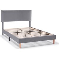 Estructura de cama tapizada Lauren de 30 cm, 150x190 cm, Gris Oscuro