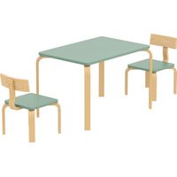 Table enfant en bois avec 2 chaises - Lot table et chaises pour dessiner, jouer, étudier - 78x53x53cm - Vert