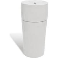 Lavabo Vasque à poser à trou Luxueux, de trop-plein/robinet Bac à laver, céramique Blanc OIB1621E