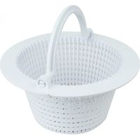 Linxor – Panier rond pour skimmer de piscine hors sol – Diamètre 16 cm – Blanc – Poignée ergonomique pour entretien facile