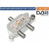 RIPARTITORE SDOPPIATORE SPLITTER SEGNALE TV SAT 6 db 1 INGRESSO 2 USCITE