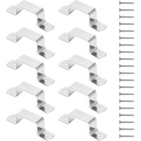 Fence Panel Clamps - 10 Pieces 80mm X 20mm Fence Panel Clips Fences Support Post Clip With Screws Stainless Steel Shockproof Brackets With Screw Post Clamp Brackets For Concrete Or Wooden Fences