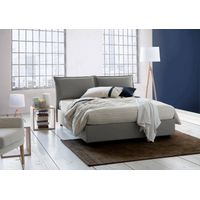 Dmora - Cama matrimonial Dmircol, Cama contenedor con revestimiento de tela, 100% Made in Italy, Apertura frontal, con colchón Cm 140x200 incluido, Gris