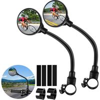 Lot de 2 Rétroviseurs Vélo pour Guidon, Rétro Velo Guidon Retroviseur Réglables à 360 °, Rétroviseur Trotinette électrique, Lunette Retroviseur pour VTT, Velo Route, Vélo de Course, Mobylette