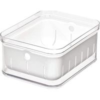 iDesign Organizer Cucina con Rastrelliera per Frutta, Box Frigo in Plastica Priva di BPA, Contenitore Verdura e Alimenti, Trasparente, 21.1 cm x 16.1 cm x 9.9 cm