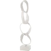 Anneaux déco sur pied en aluminium JARVIS H 66cm-Blanc