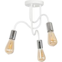 Plafoniera industriale bianco opaco/cromo Dow 3xE27 Luminex