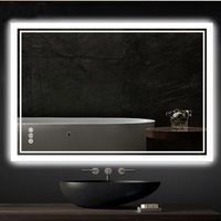 Miroir Salle de Bain LED - Miroir Mural Avec Éclairage Intégré Miroir Lumineux Anti Buée 3 Interrupteurs Tactiles - Rectangle 80x60cm