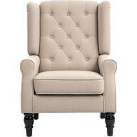 Poltrona salotto stile francese seduta imbottita cuscini velluto ghiaccio beige 74x86x102 cm