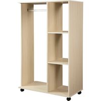 Penderie 80x40x128 cm Beige avec 3 étagères et barre à vêtements
