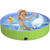 Piscine Chien Pliable, Piscine pour Chien 120x30cm en PVC, Piscine Enfant Stable et Antidérapant, Piscine Portable pour Grand Chien et Animaux de Compagnie, Taille XXL, Verte