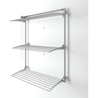 Étendoir à linge mural, étendoir coulissant avec trois grilles, Foxydry Tower Gris 88x52x137 cm
