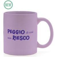 Più Forty +40 Mug Ceramica con Manico 32,5 Cl Stampa "Peggio di Cosi..." Viola Mat