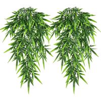 Bearded Dragon Tank Accessories Terrarium plants, 2 Pack Reptile Hanging Plants Artificial Ferns Ivy, Reptile Tank Accessories for Bearded Dragon Lizard Snake Terrarium Decor