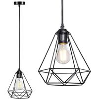 Lampadario Lampada Sospensione Design Moderno Industriale Paralume Nero E27