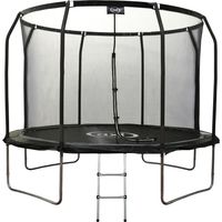 Axi Houston Trampoline Rond - Filet Ø 305 Cm En Noir Trampoline Hors Sol - 10 Ft - Pour Enfants - Avec Bordure, Echelle Et Filet De Sécurité Pour Le Jardin / L'Extérieur Surface De Saut : 261 Cm