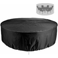 Housse de jardin ronde Housse de protection Table de jardin ronde Housse de table de jardin Étanche et coupe-vent 210D Oxford Table de jardin ronde 12075cm- Crezuo