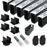Schmale Linienentwässerung Aluminium 6 Meter - Komplettset