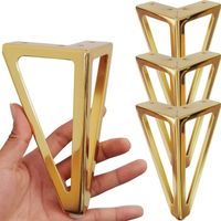 6 Inch Gold Furniture Legs Heavy Duty Metal Furniture Feet, Golden Sofa/Cabinet/Table Legs 4Pcs, 6 Inch Cabinet Legs Set of 4,Couch Feet Replacement for Dresser (Gold)