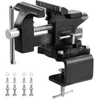 Teeno – Étau d'établi 113 mm en acier moulé – Force de serrage 2000 kg – Base pivotante 270° – Usage intensif pour usinage précis