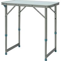Table Pliante Table de Camping Table de Jardin Hauteur réglable Aluminium MDF Blanc