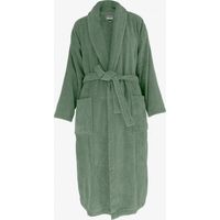 Peignoir col châle Eponge coton 380 gr/m² "Naïa" Vent du sud - Olive - Taille L - Olive -