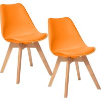 4 Chaises Tulipes Salle à Manger Scandinaves Bm Home Salle de Bureau, Pieds en Bois de Hêtre Massif, BLEUES