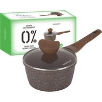 KASANOVA Casseruola 18 cm antiaderente 0 grassi con coperchio marrone Cottura