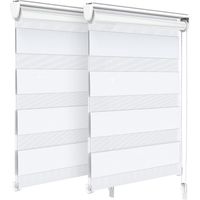 Vounot – Store enrouleur jour-nuit 55x150cm – Montage sans perçage – Tissu 100% polyester – 2 niveaux de transparence – Blanc