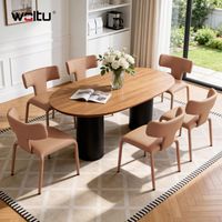 WOLTU 6x Esszimmerstühle Küchenstühle mit Rückenlehne Metallgestell, Kunstleder Polsterstuhl, 150 kg belastbar, für Küche Wohnzimmer Schlafzimmer, Hellkamelbraun