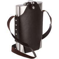 2 x Flachmann aus Edelstahl, XXL, hochwertige Taschenflasche zum Umhängen, 1,8l Fassungsvermögen, Partyspaß, silber