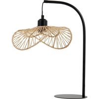 Lampe à poser en métal noir et corde naturelle – Hauteur 43,5 cm – Douille E27 – Puissance max 60W – Longueur câble 120 cm – Ostaria