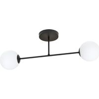 Emibig Plafoniera ROMA 2 2xE14 nero bianco opaco 55cm