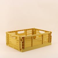Caisse pliable en plastique jaune 30x40cm
